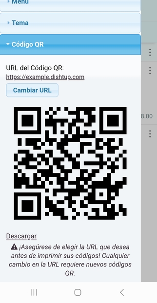 Puedes configurar un subdominio personalizado de Dishtup como demo.dishtup.com para acceder a tu menú digital